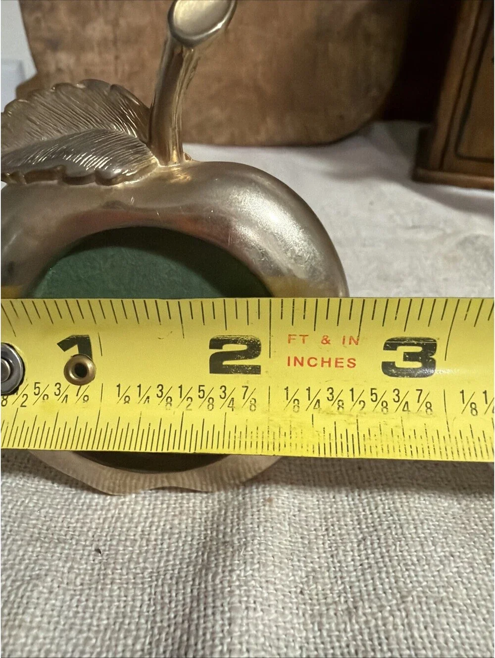 VTG Brass Apple Picture Frame Set Of 2 Mid Century Fits 1.5x1.5” Country Farm